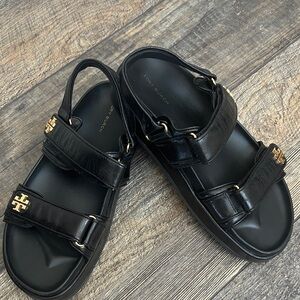 Tory Burch Black Leather Women's Sandals